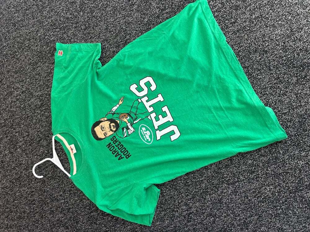 Homage New York Jets Aaron Rodgers Graphic T-Shirt Size Large